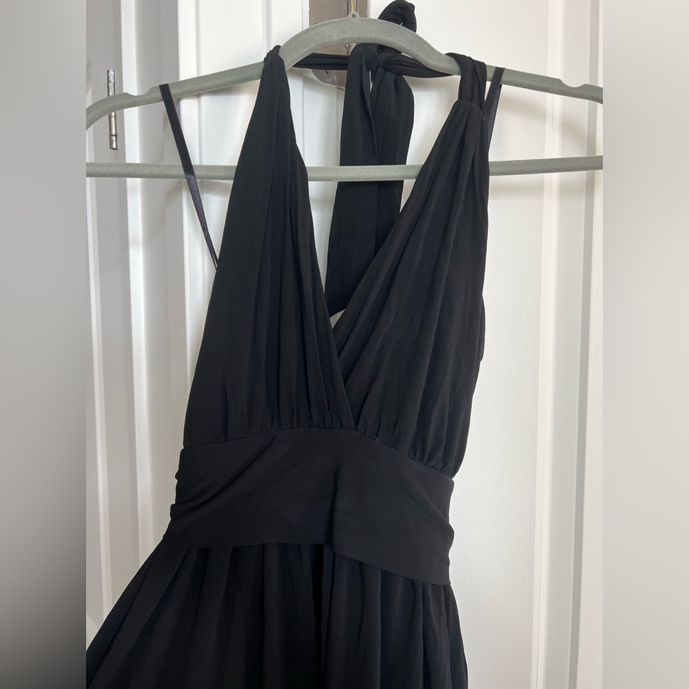 Bcbg MaxAzria black bubble hem halter top dress